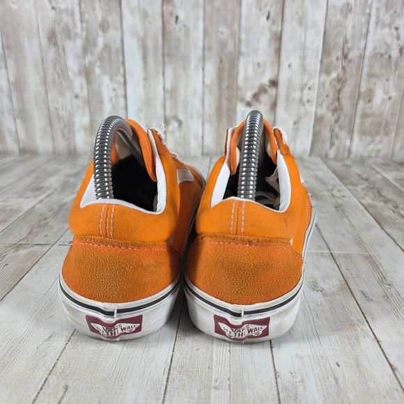 Vans Old Skool Sneakers Women's Size 8 Orange Canvas Suede Low Top Skate Shoes - Picture 3 of 8